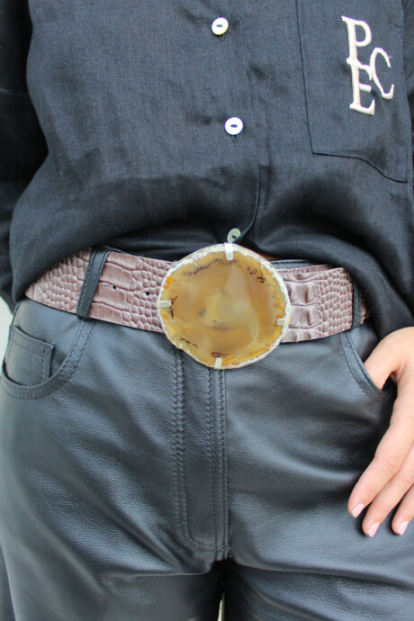 Cinto piedra reversible Crocco taupe