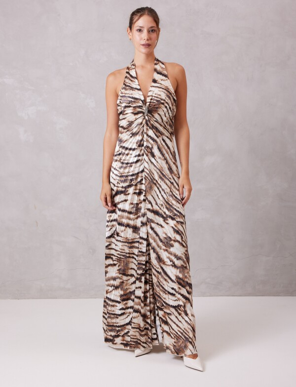 Vestido Noche Maxi MULTI/MARRON