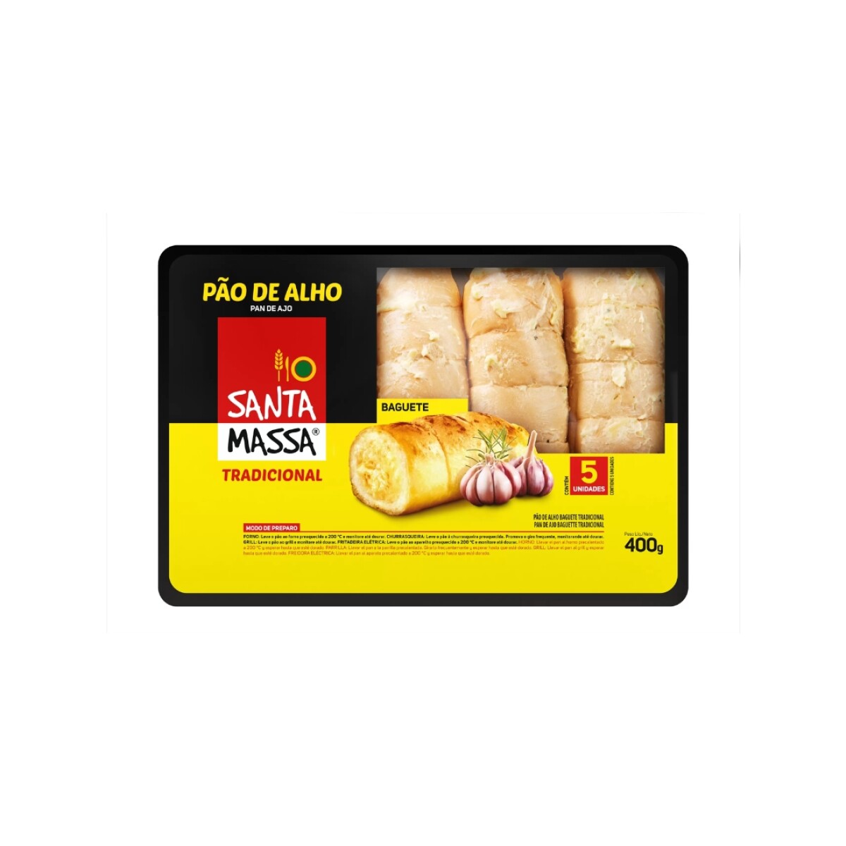 Pan de ajo tradicional Santa Massa - 400 gr 