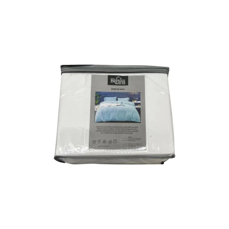 JUEGO DE SABANAS BERLINA 2 PLAZAS + 2 FUNDAS BLANCO JUEGO DE SABANAS BERLINA 2 PLAZAS + 2 FUNDAS BLANCO