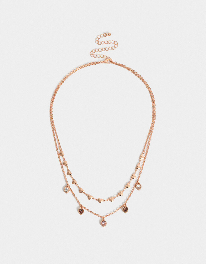 Collares Cortos Bañada en Oro Rosa Collar Corto Multicadena Bañado En Oro Rosa - Dorado Oro Rosa