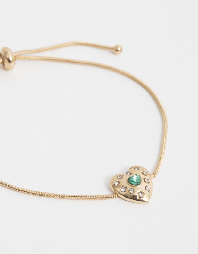 Pulseras Flexibles Bañada en Oro Pulsera Flexible Corazón Bañada En Oro - Dorado