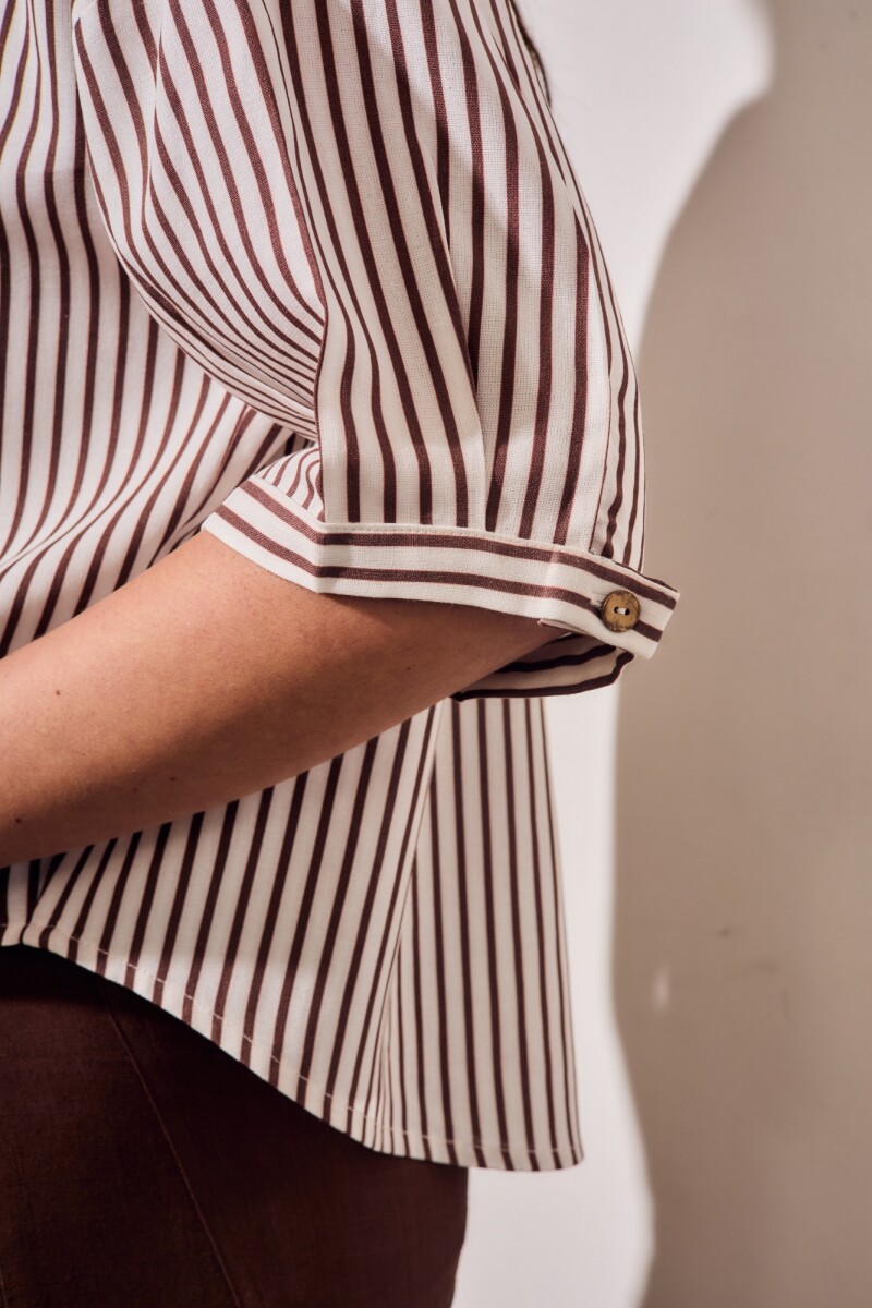 Camisa Rayada Burdeos