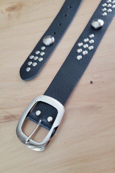 Cinto Snake Negro Plata