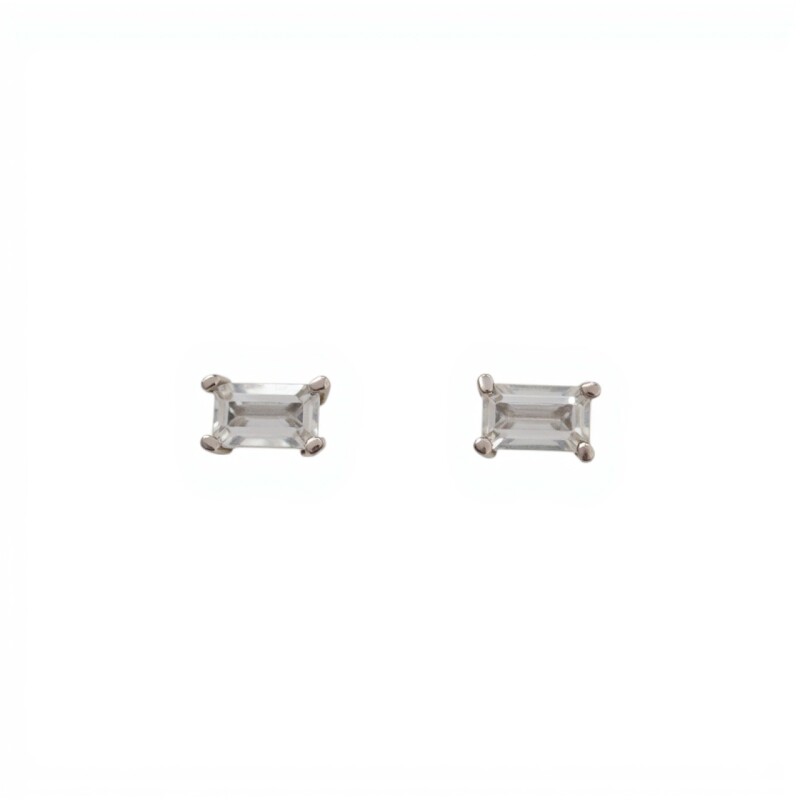 Caravanas Rectángulo-Plata 925-Piedra Zirconia-CA3105 conpiedra