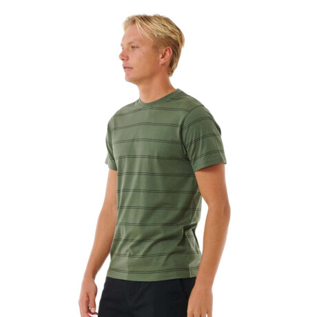 Remera Rip Curl Plain Stripe Tee Verde