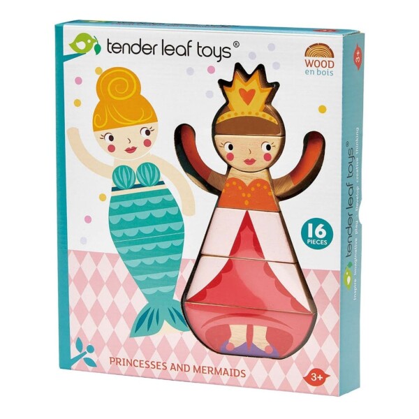 Juguete Princesa Y Sirena Apilable Tender Leaf Madera Juguete Princesa Y Sirena Apilable Tender Leaf Madera