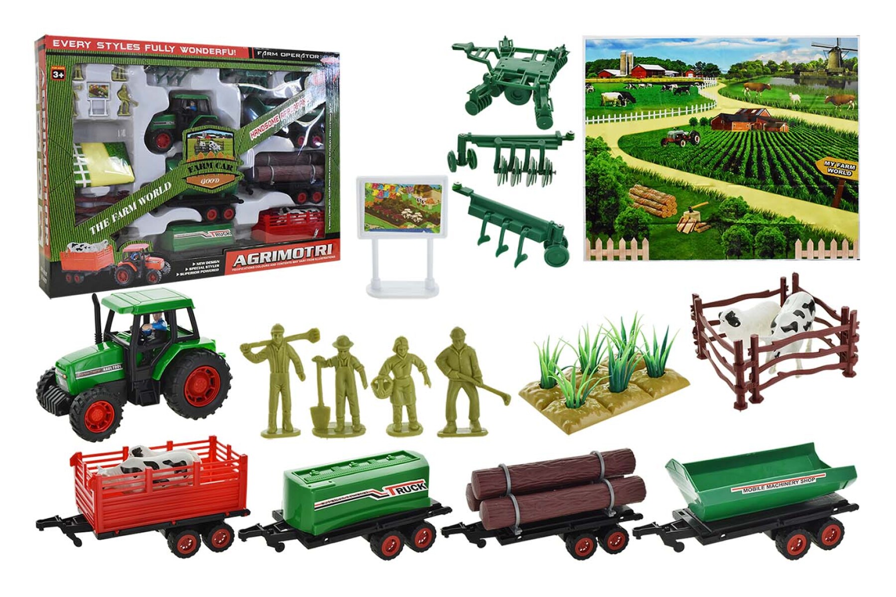 TRACTOR DE GRANJA CON ACCESORIOS 1340-587-1 