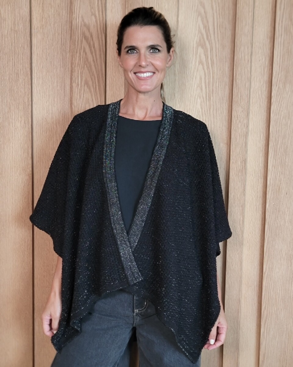 Ruana Samba - Negro lurex plateado 