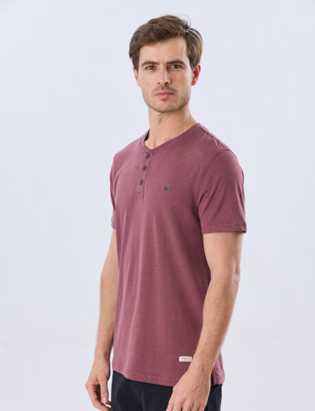 REMERA LISA DE ALGODÓN Bordo Melange