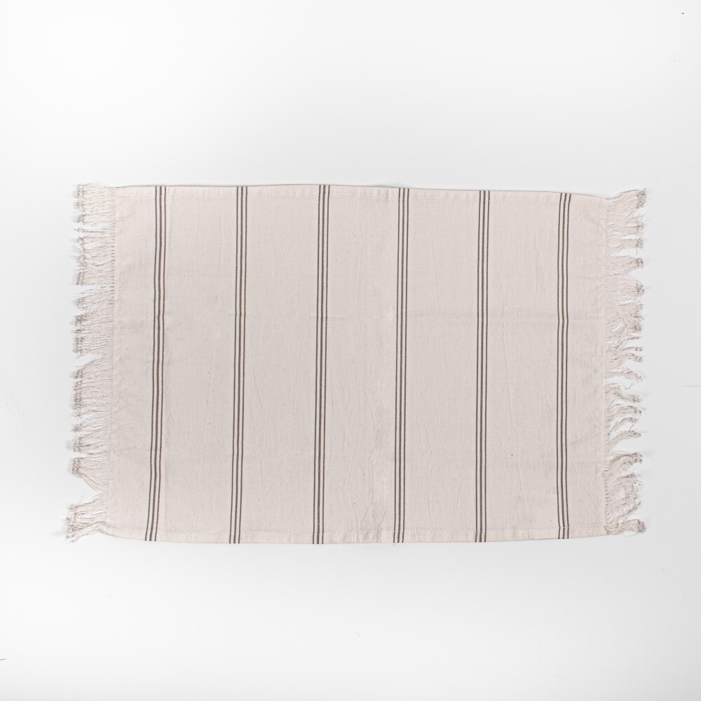Individual 35x46 con Flecos Tusor Soft Rayas Beige