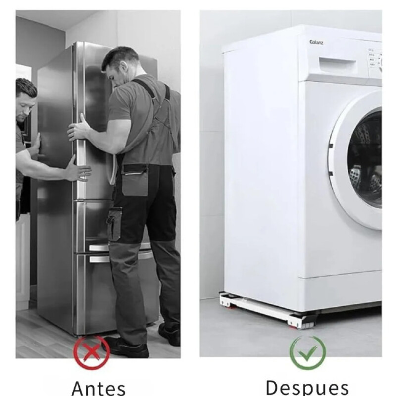 Base Ajustable Con Ruedas Para Heladera Lavarropas 200kg Base Ajustable Con Ruedas Para Heladera Lavarropas 200kg