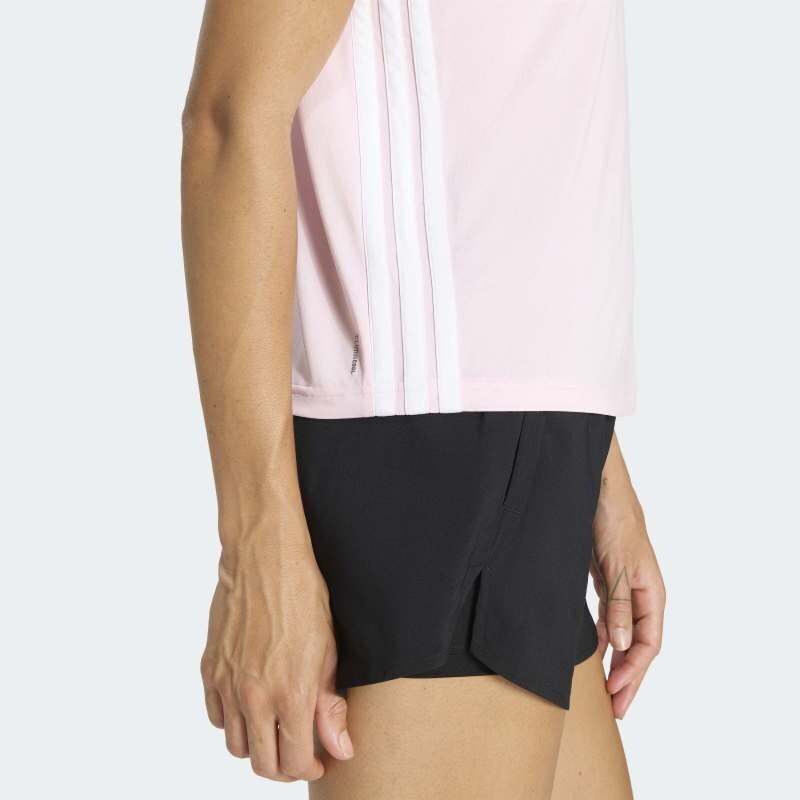 Remera Adidas Train Essentials 3 Rayas Rosa