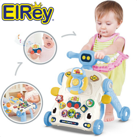 Andador Caminador Bebé Musical Buggy con Guía 6 En1 Celeste