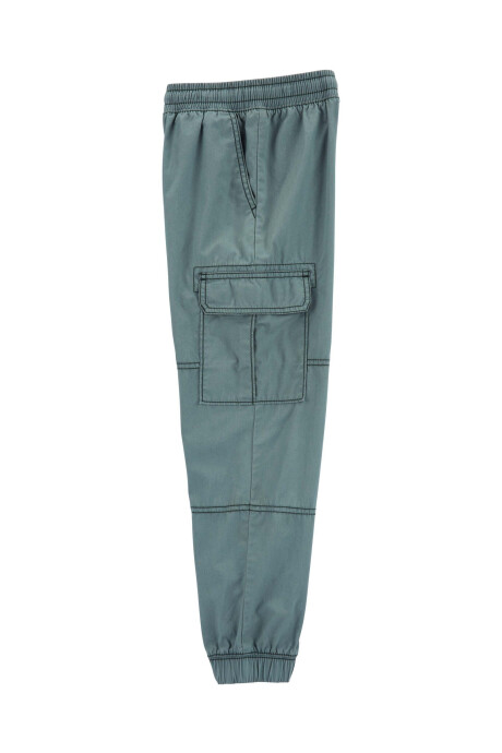 Pantalón cargo de algodón, verde Sin color