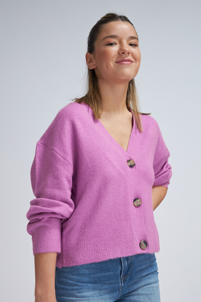 Cardigan de punto Rosado