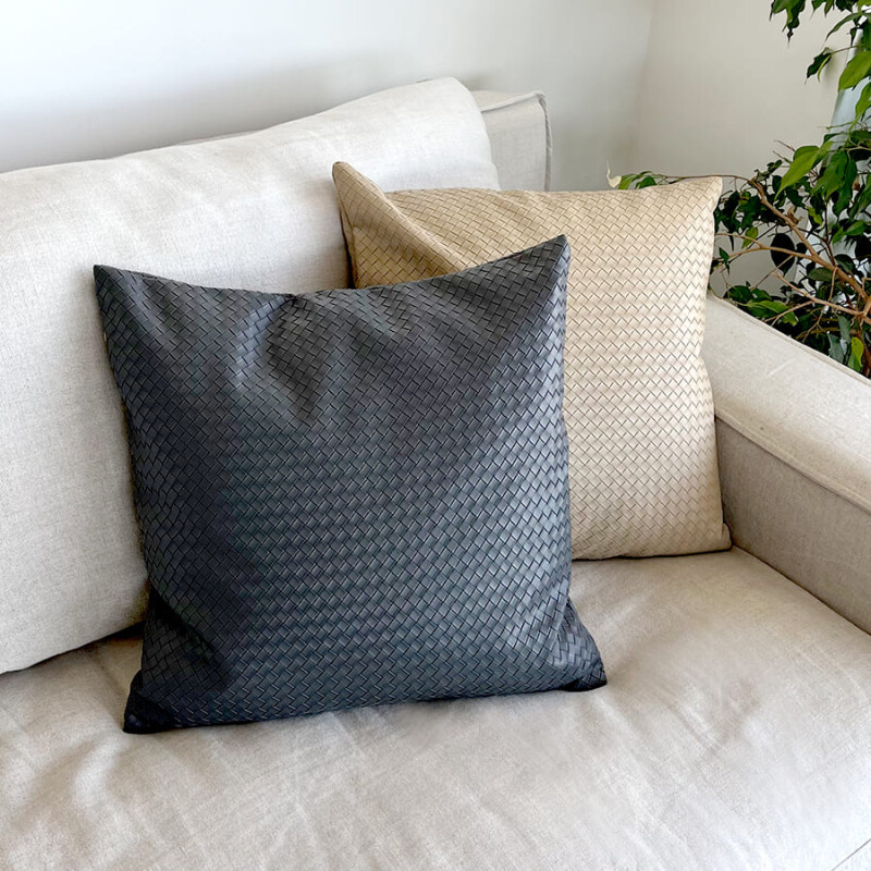 Funda almohadón PU gris oscuro