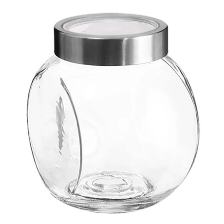 Frasco Tarro Recipiente Redondo 650Ml en Vidrio y Tapa Metal Transparente