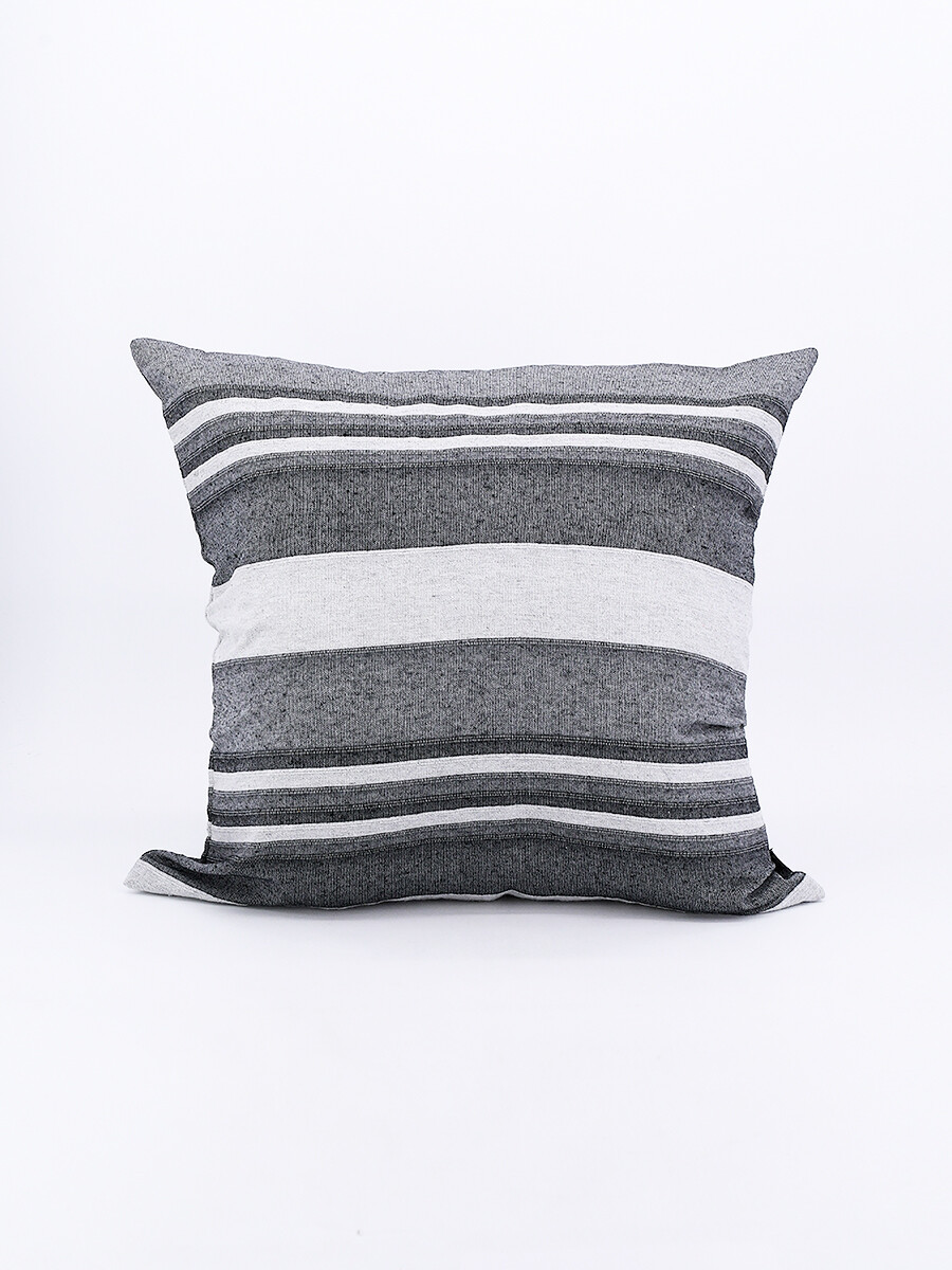 FUNDA ALMOHADON RAYAS - NEGRO 
