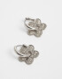 Aros Argollas Flores Aros Argollas De Metal - Plateado