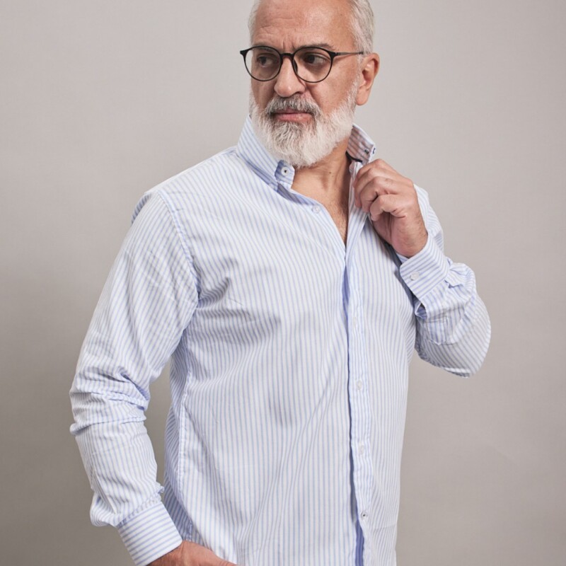 CAMISA OXFORD BLANCO RAYADO