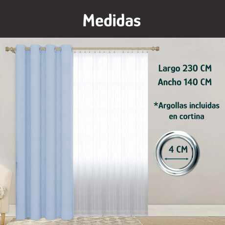 Cortina Blackout 140x230 Cm No Pasa Luz Living Dormitorio Gris Azulado