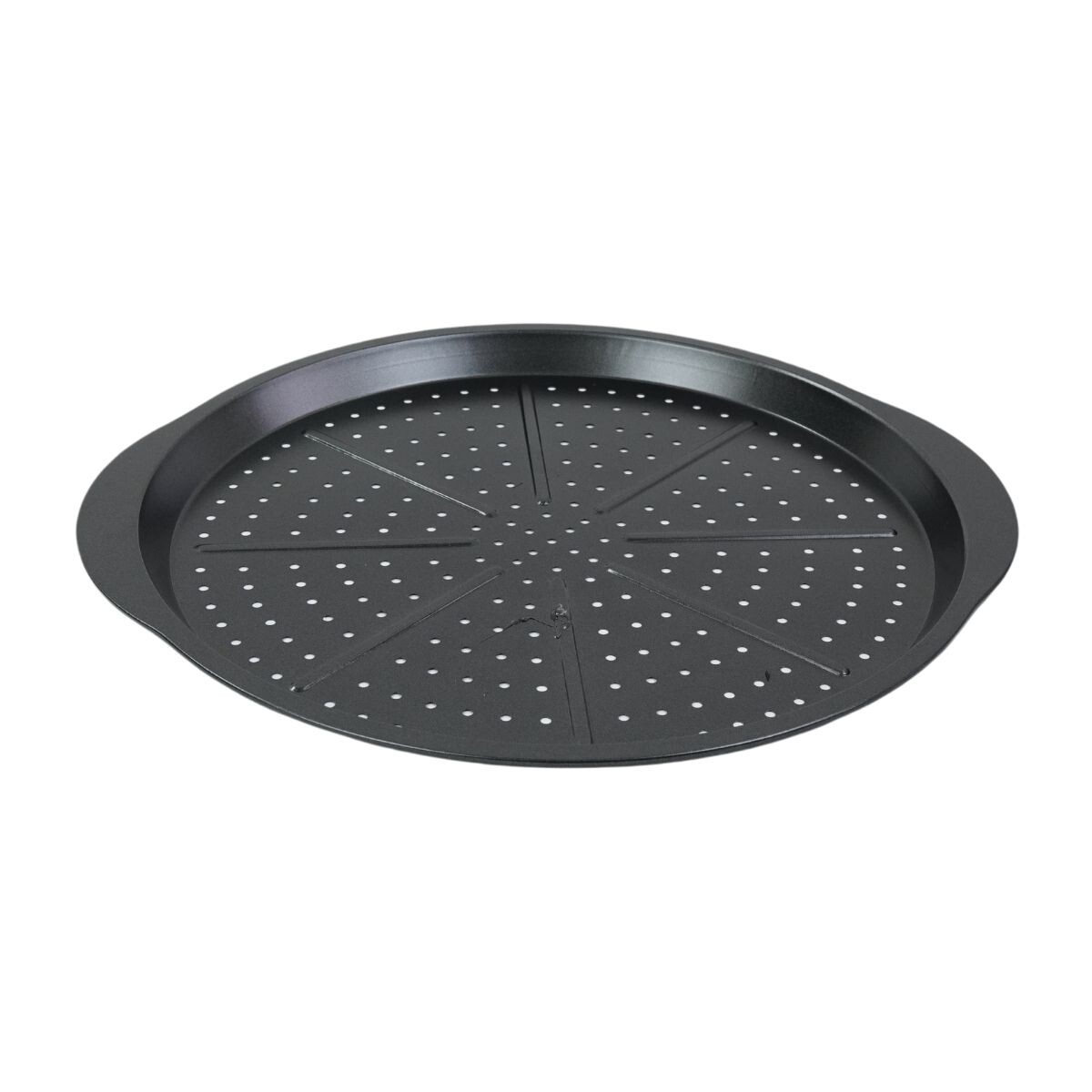 Asadera metalica calada antiadherente negra para pizza 33cm 