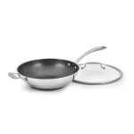 Cuisinart® FUSIONPLUS HYBRID ACERO INOXIDABLE 12" WOK CON TAPA Y HELPER MANGO N/A