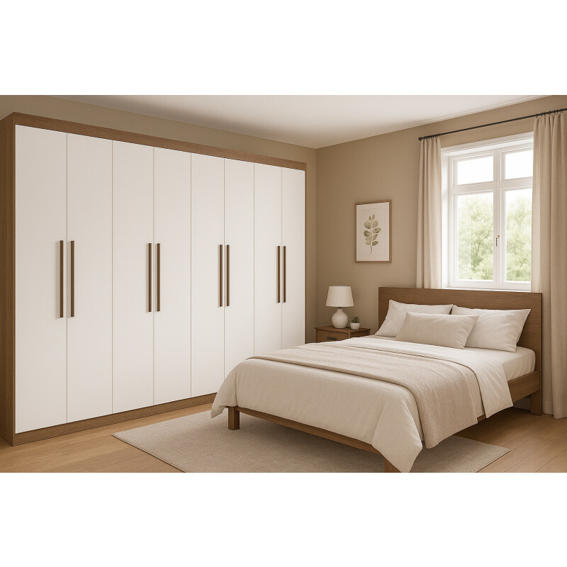 Ropero Placard 8 Puertas 10 divisiones Dormitorio Beige