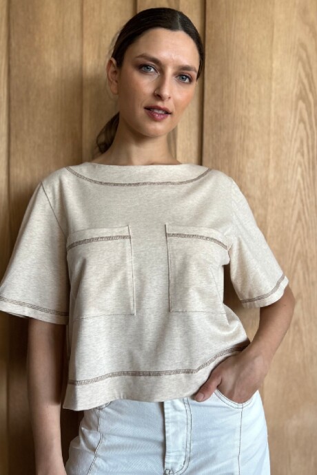 Remera Fresa Beige Melange