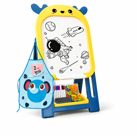 Pizarrón Magnético Infantil Plegable Para Dibujar y Aprender Azul/amarillo