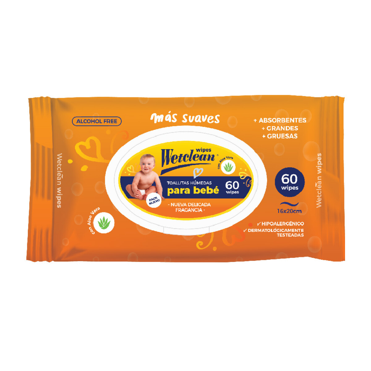 Toallitas Húmedas Wetclean 60 Unidades 