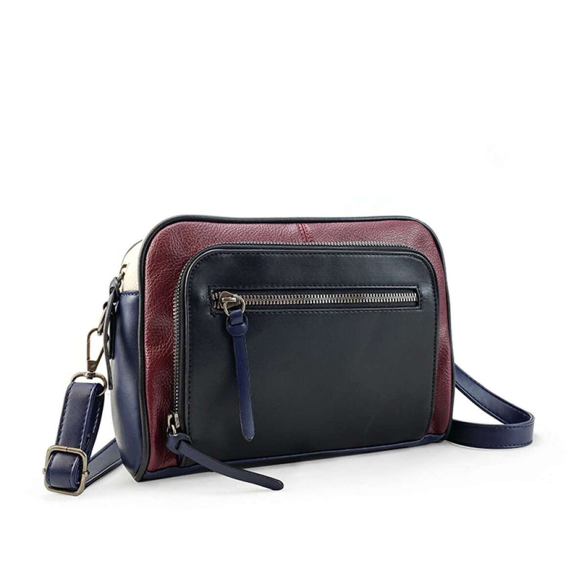 Cartera Esparta - Negro, Bordeaux, Blanco Y Azul 