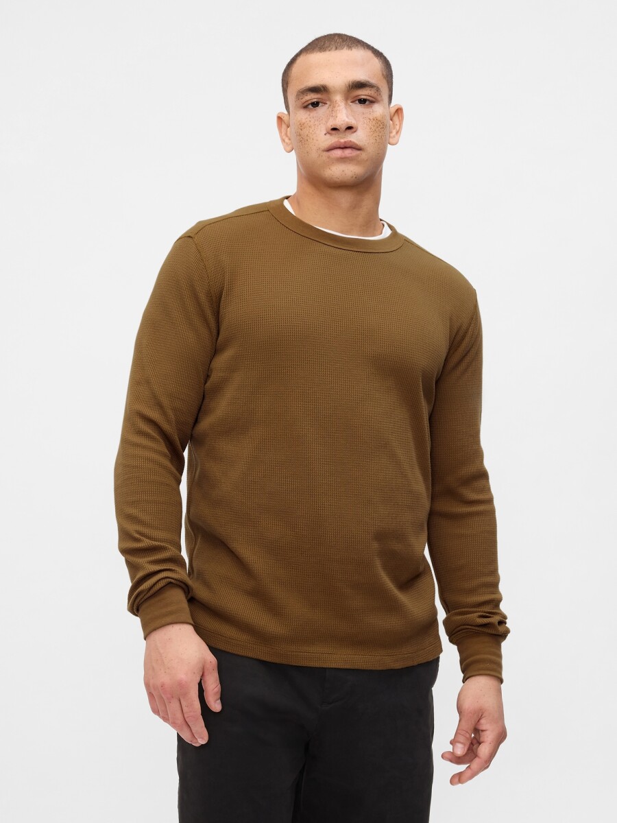 Buzo Waffle Hombre - Palomino Brown Global 