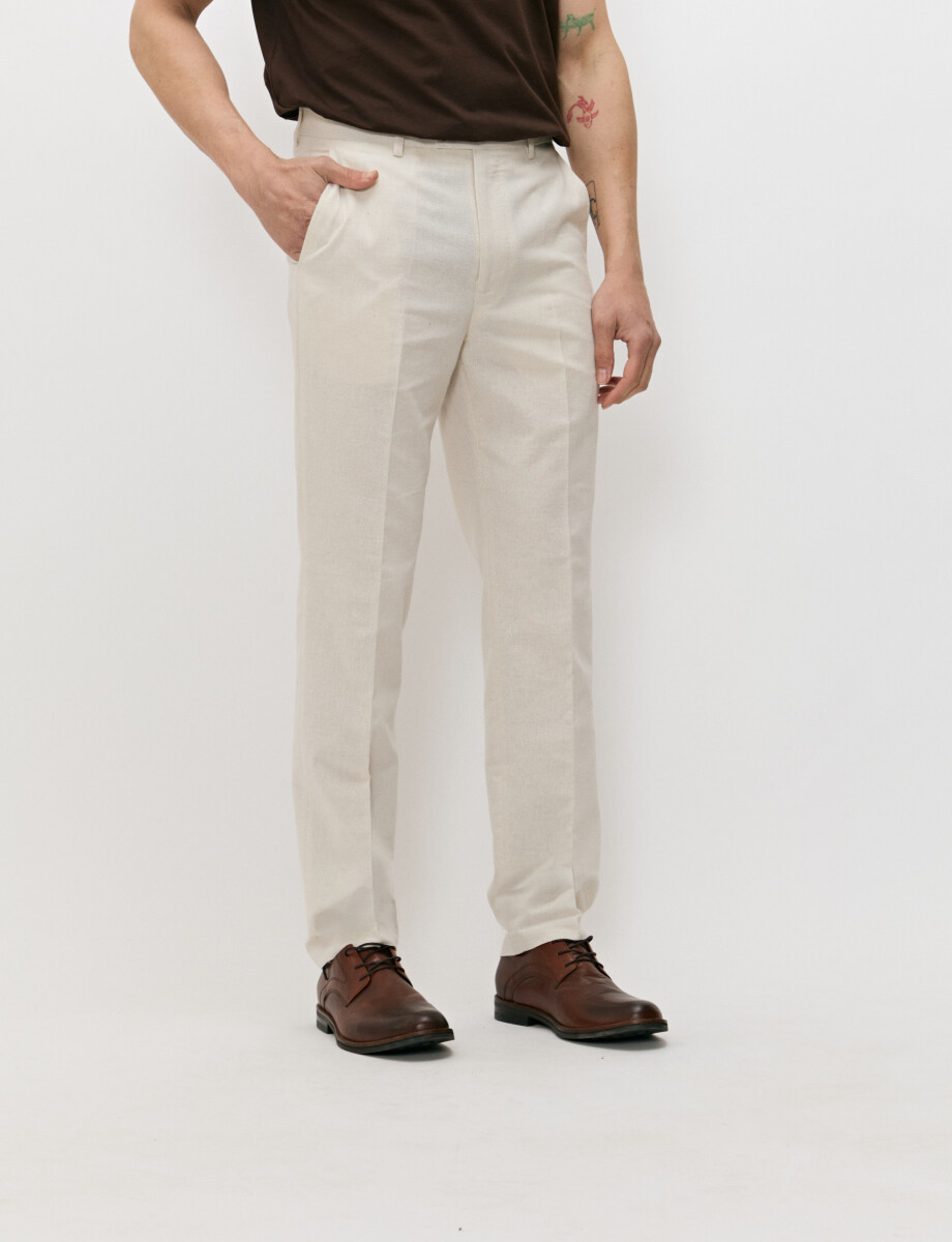 080610 PANTALON LINO THAI Natural