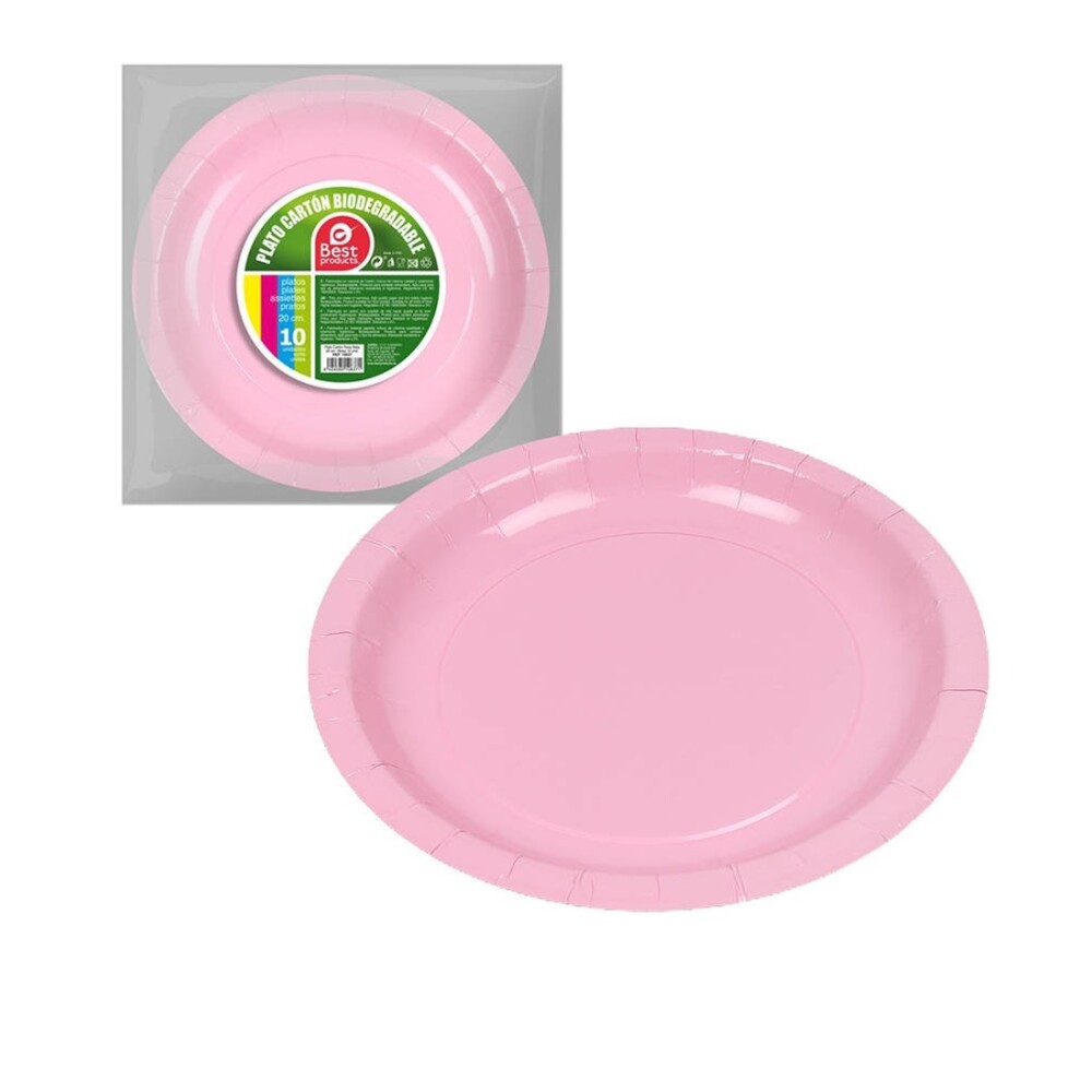 Plato 20Cm Rosa Baby JUIN PLATO CARTON ROSA BABY 20CM