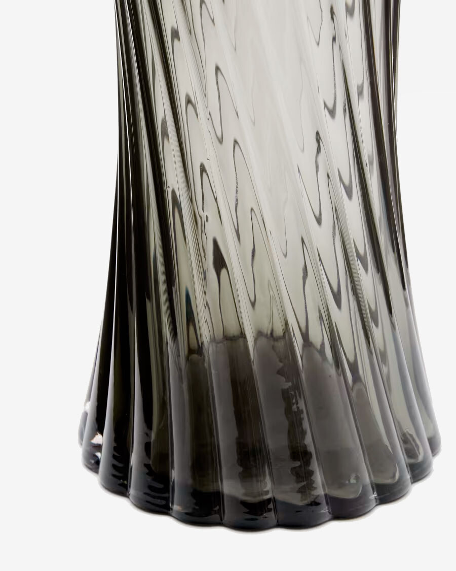 Jarrón Arep de vidrio gris 28 cm