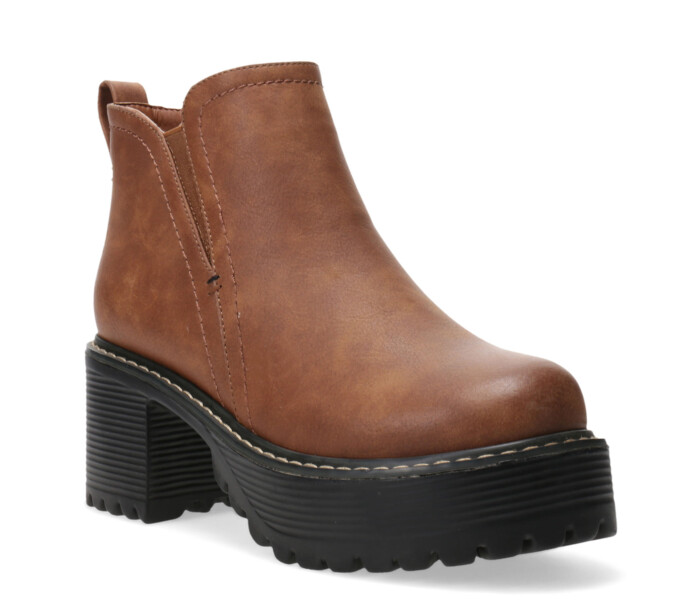 Bota OLY con elasticos taco y plataforma Tan