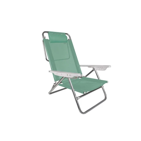 Reposera Silla MOR Aluminio Sannet 6 Posiciones con almohadilla SUMMER Anis