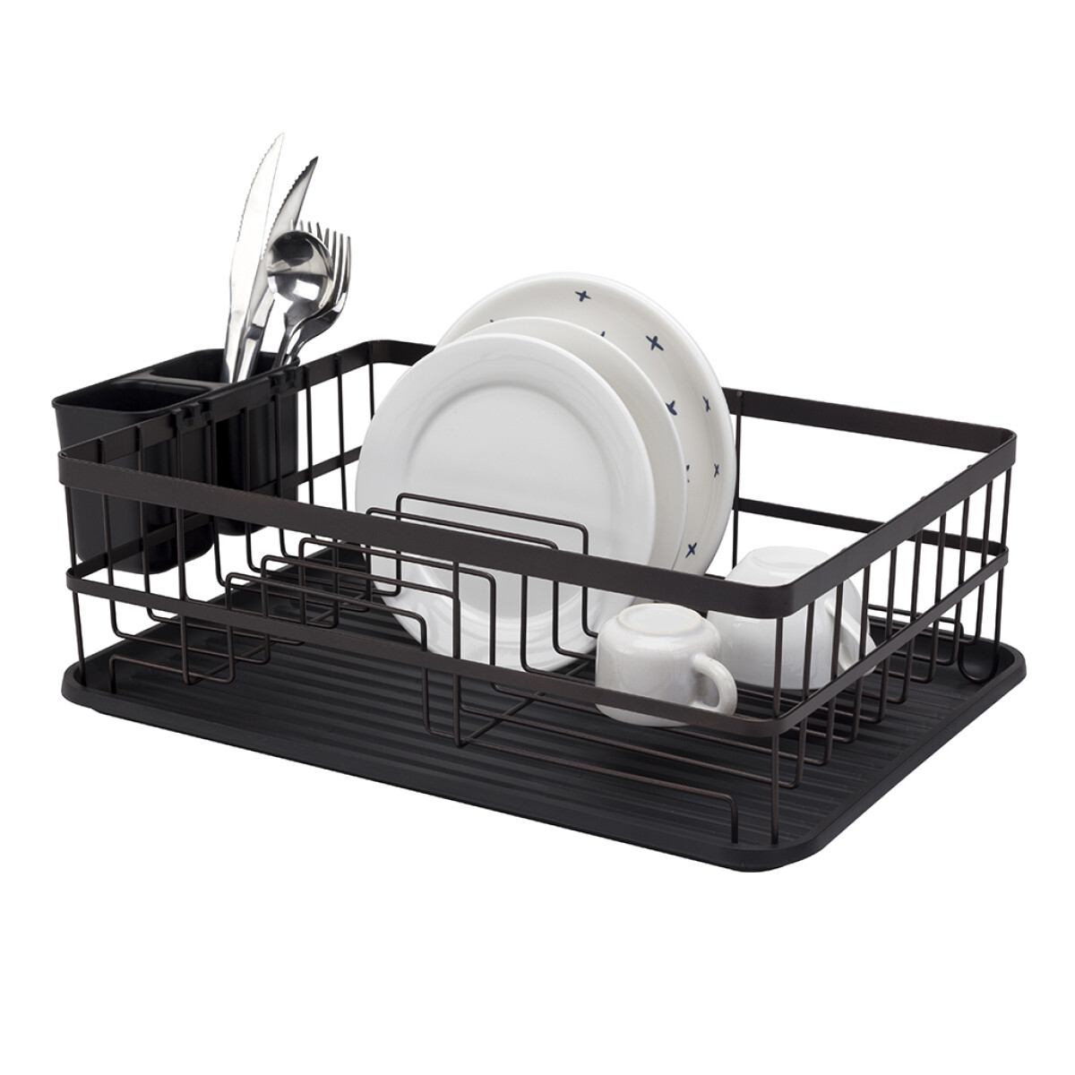 ESCURRIDOR AC. BANDEJA/CUBIERTERA NEGRO. 40X30X14CM - NEGRO 