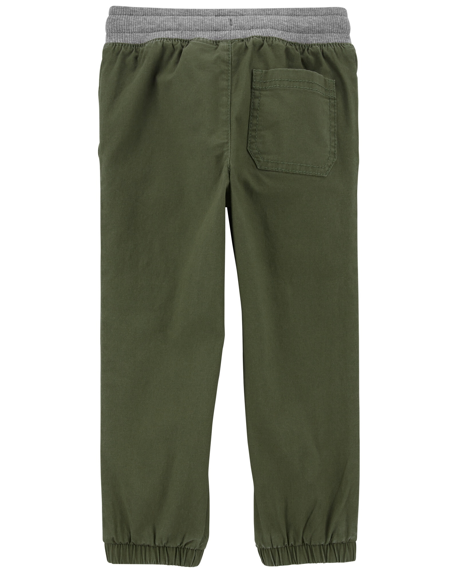 Pantalón deportivo de lona, verde Sin color