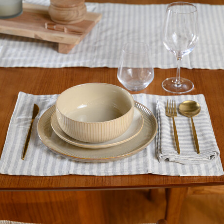 SET X2 INDIVIDUALES ALGODON GRIS STRIPE