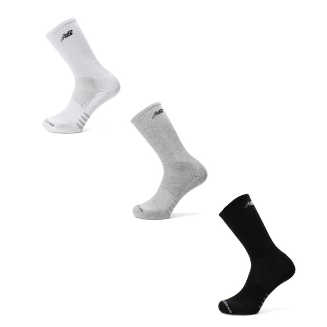 Medias Unisex New Balance Crew X3 Negro - Gris