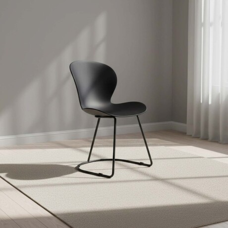 SILLA DE COMEDOR PP-Y-METAL NEGRO SOLEI