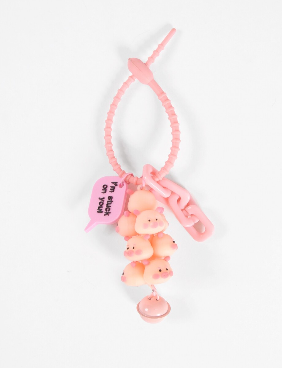 Llavero pig campana - rosa 