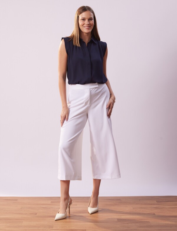 Pantalon Crop Wide Leg BLANCO