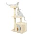 Rascador Torre 3 Niveles Felpa Y Sisal Para Gato Con Cama Color Variante Beige