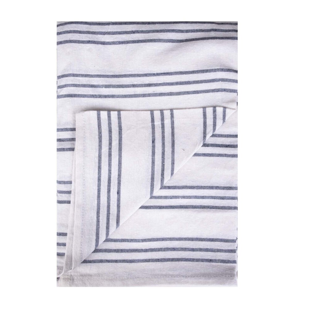 MANTEL RAYAS 121 A 160 CM ALGODON BLANCO NICOLETTE BCO/AZUL