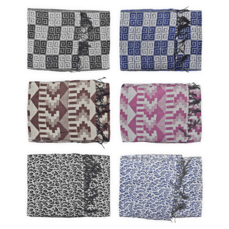 BUFANDA ACRILICO COLORES COMBINADOS FLECOS 13794 Q120 BUFANDA ACRILICO COLORES COMBINADOS FLECOS 13794 Q120