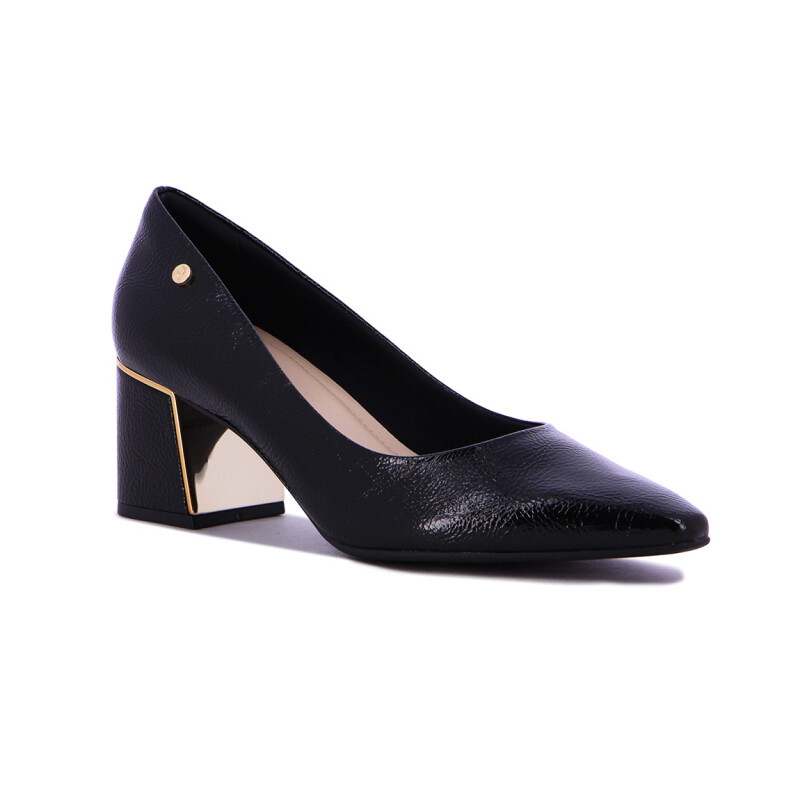 Ramarim Zapato Taco Bajo Cuadrado Punta Fina - Negro Negro